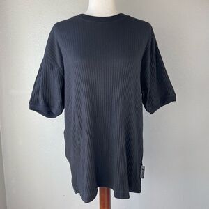 NWT Ferruche Black Short Sleeve Sweater Top Size XL